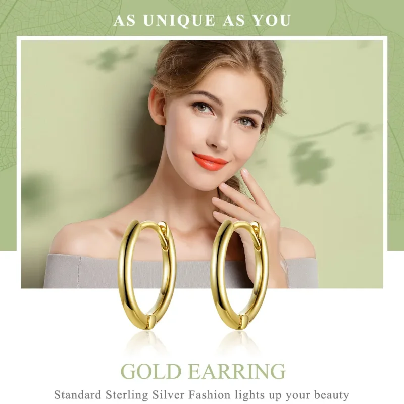 (imagine pentru) Cercei rotunzi Tip Pandora cu simplu placat cu aur de 14 k - SCE558 - Vizualizare 2