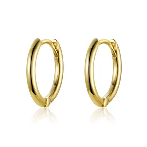 (imagine pentru) Cercei rotunzi Tip Pandora cu simplu placat cu aur de 14 k - SCE558