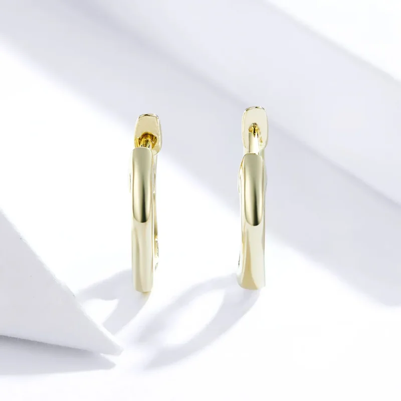 (imagine pentru) Cercei rotunzi Tip Pandora cu Simplu placat cu aur de 14 k - SCE808 - Vizualizare 2
