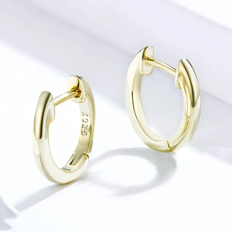 (imagine pentru) Cercei rotunzi Tip Pandora cu Simplu placat cu aur de 14 k - SCE808 - Vizualizare 3