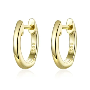 (imagine pentru) Cercei rotunzi Tip Pandora cu Simplu placat cu aur de 14 k - SCE808
