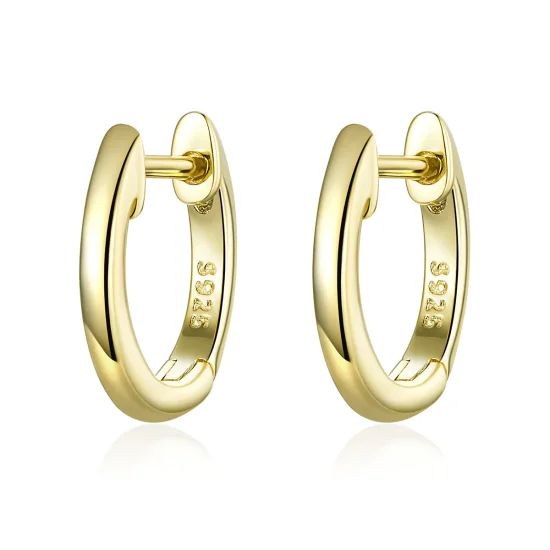 (imagine pentru) Cercei rotunzi Tip Pandora cu Simplu placat cu aur de 14 k - SCE808