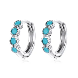 (imagine pentru) Cercei rotunzi Tip Pandora cu Stilat din argint - SCE1127
