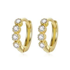 (imagine pentru) Cercei rotunzi Tip Pandora cu Stilat placat cu aur de 14 k - SCE1126