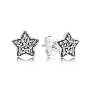 (imagine pentru) Cercei stea pavé, argint 925, zirconiu cubic - 290546CZ - Cercei