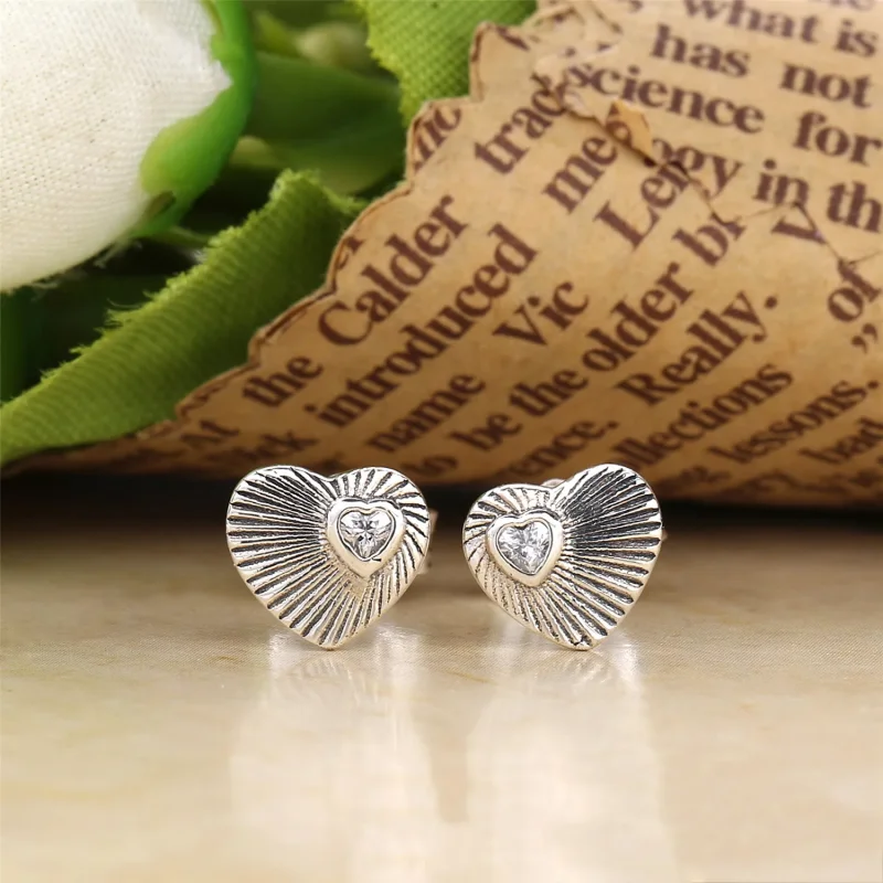 (imagine pentru) Evantaie inimi vintage - 297298CZ - Cercei PANDORA - Vizualizare 2