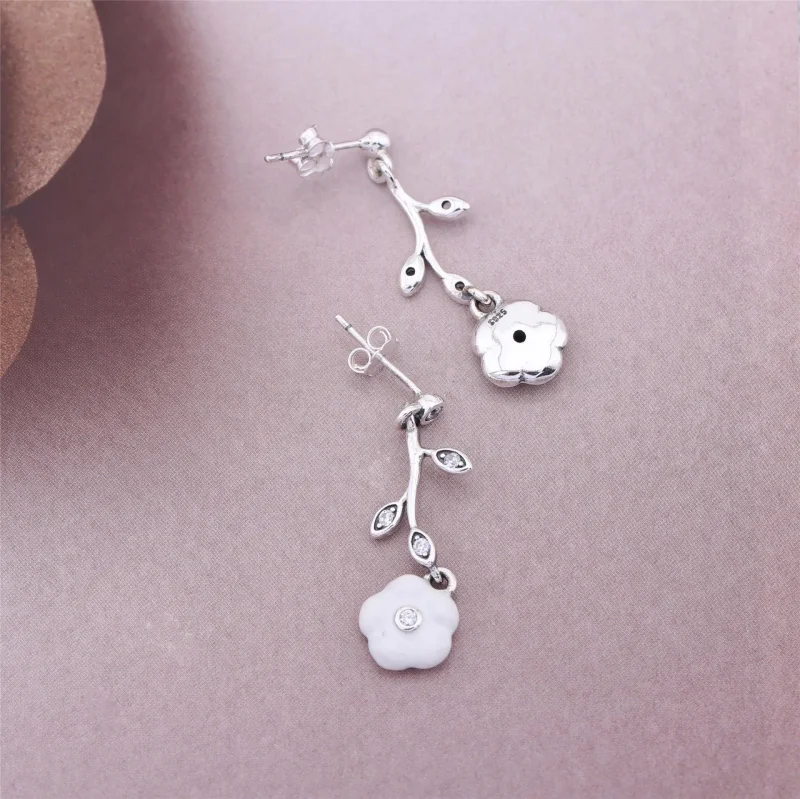 (imagine pentru) Luminous Florals Drop Earrings - 290699MOP - Cercei PANDORA - Vizualizare 2