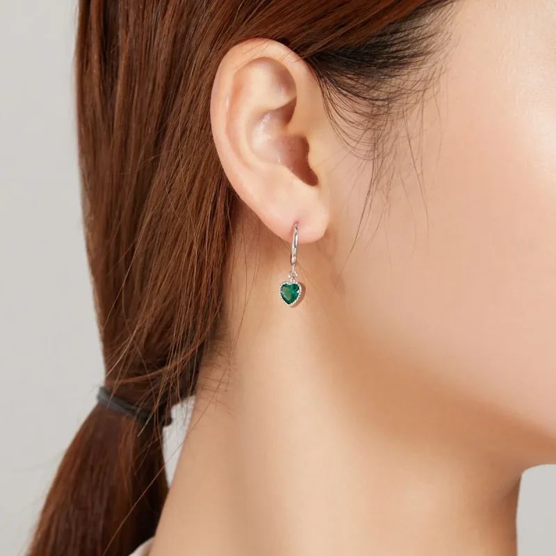 (imagine pentru) Pandora Style Argint Iubirea Șarpelui & Inimă Verde Cercei Pendant - SCE1006 - Vizualizare 5
