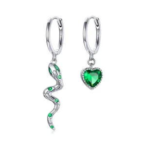 (imagine pentru) Pandora Style Argint Iubirea Șarpelui & Inimă Verde Cercei Pendant - SCE1006