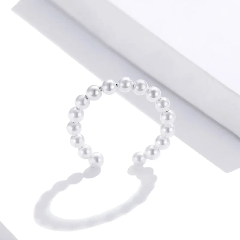 (imagine pentru) Pandora Style Clip de urechi argintiu cu perlă simplă - SCE1010 - Vizualizare 4