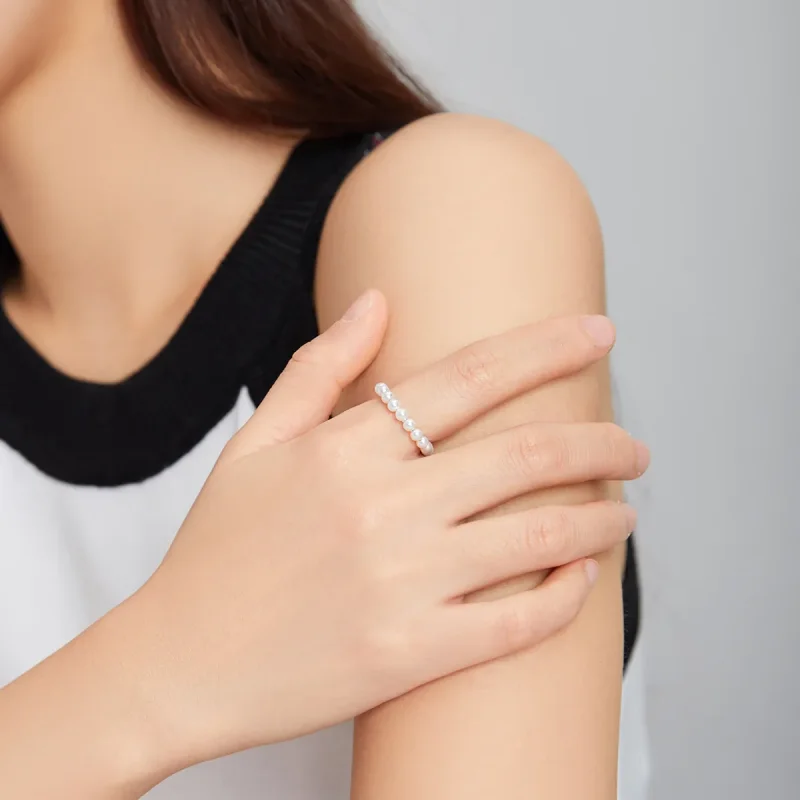 (imagine pentru) Pandora Style Clip de urechi argintiu cu perlă simplă - SCE1010 - Vizualizare 9