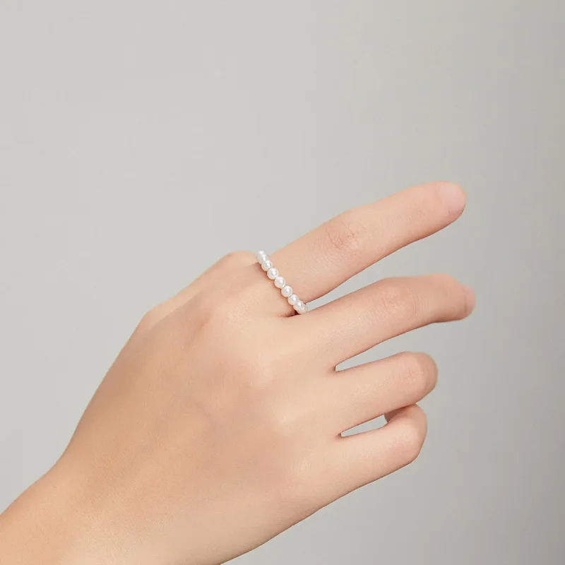 (imagine pentru) Pandora Style Clip de urechi argintiu cu perlă simplă - SCE1010 - Vizualizare 10