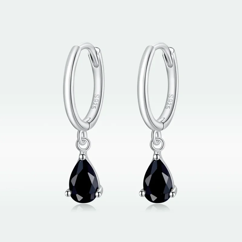 (imagine pentru) Pandora Style Cercei Pandant Argintiu cu Negru - SCE1018-BK - Vizualizare 5