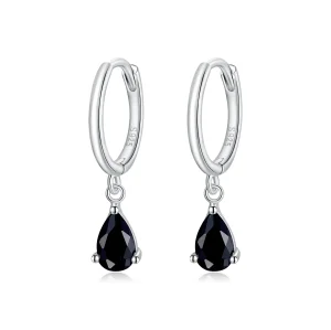 (imagine pentru) Pandora Style Cercei Pandant Argintiu cu Negru - SCE1018-BK