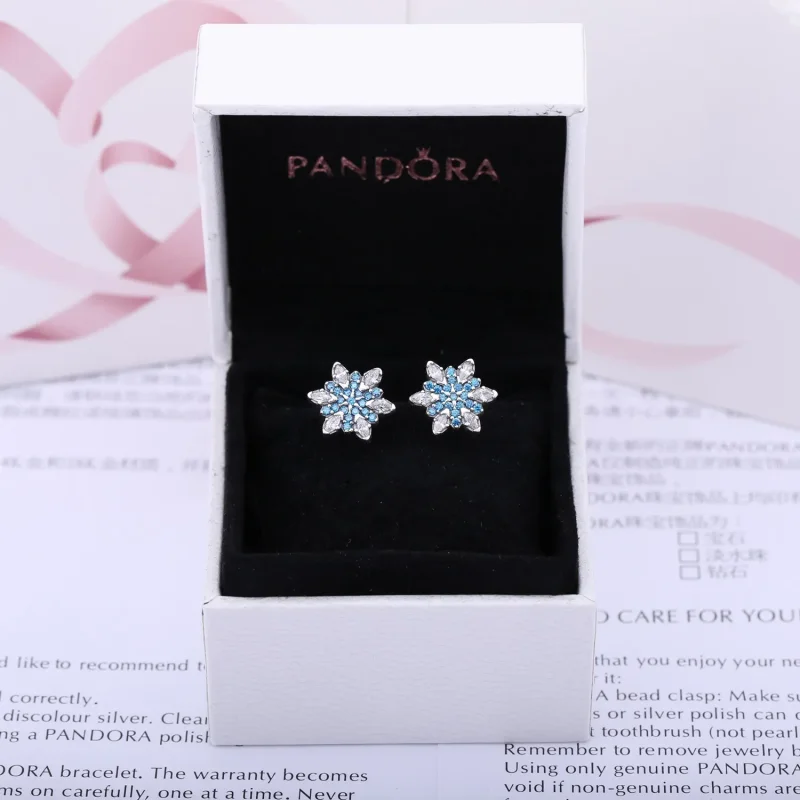 (imagine pentru) Snowflake silver stud earrings 290590NBLMX PANDORA - Vizualizare 2
