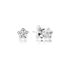 (imagine pentru) Star silver stud earrings with clear cubic zirconia - 290597CZ -