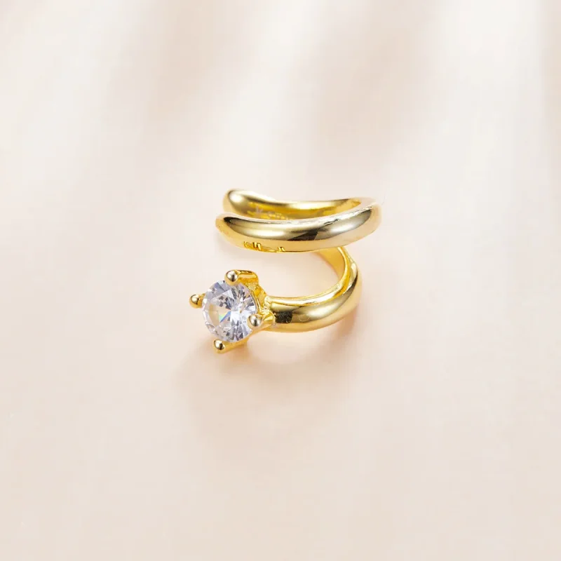 (imagine pentru) Urechi Clip Tip Pandora şarpe placat cu aur de 14 k - SCE1076 - Vizualizare 2