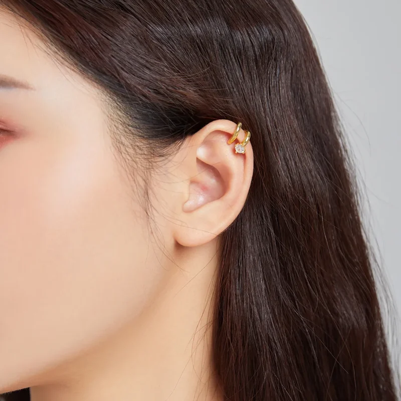(imagine pentru) Urechi Clip Tip Pandora şarpe placat cu aur de 14 k - SCE1076 - Vizualizare 3