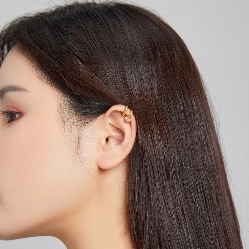 (imagine pentru) Urechi Clip Tip Pandora şarpe placat cu aur de 14 k - SCE1076 - Vizualizare 4