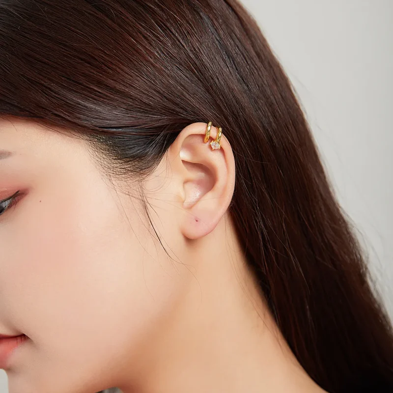 (imagine pentru) Urechi Clip Tip Pandora şarpe placat cu aur de 14 k - SCE1076 - Vizualizare 5