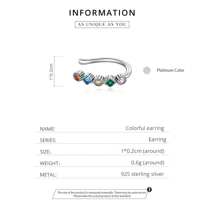 (imagine pentru) Urechi Clip Tip Pandora Colorat din argint - SCE1064 - Vizualizare 3