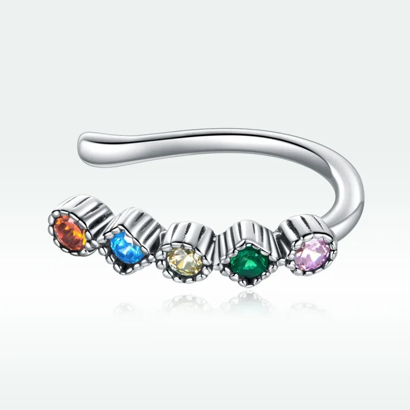 (imagine pentru) Urechi Clip Tip Pandora Colorat din argint - SCE1064 - Vizualizare 4