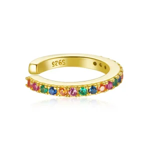 (imagine pentru) Urechi Clip Tip Pandora Colorat placat cu aur de 14 k - SCE993-B