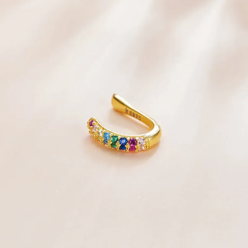 (imagine pentru) Urechi Clip Tip Pandora Curcubeu placat cu aur de 14 k - SCE1101 - Vizualizare 3