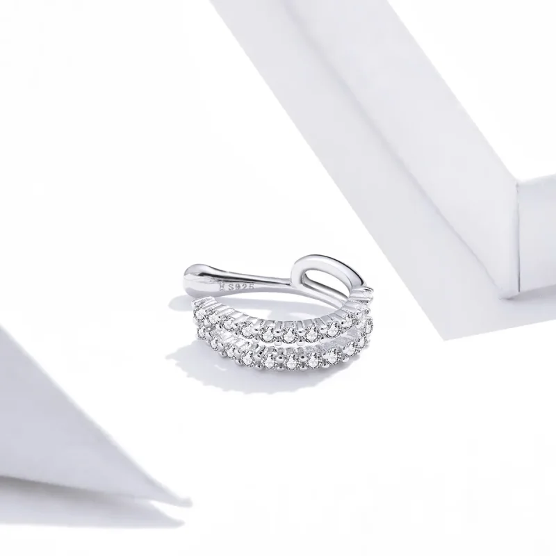 (imagine pentru) Urechi Clip Tip Pandora Orbitoare din argint - SCE904 - Vizualizare 2