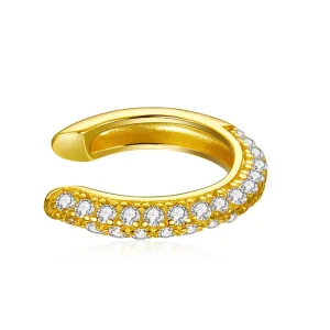 (imagine pentru) Urechi Clip Tip Pandora Simplu placat cu aur de 14 k - SCE996-B