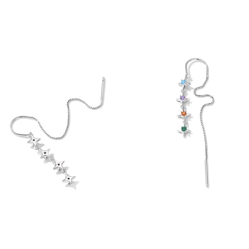 (imagine pentru) Cercei pandantivi cu zirconiu în stilul Pandora cu stele - SCE1420 - Vizualizare 4