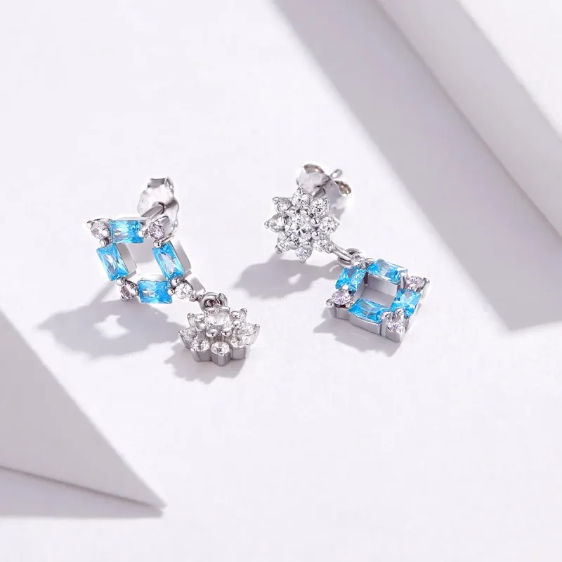 (imagine pentru) Pandora Style Blue Light Hanging Earrings - BSE200 - Vizualizare 2