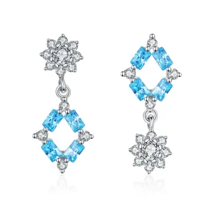 (imagine pentru) Pandora Style Blue Light Hanging Earrings - BSE200