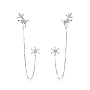 (imagine pentru) Pandora Style Flower Spirit Hanging Earrings - BSE201