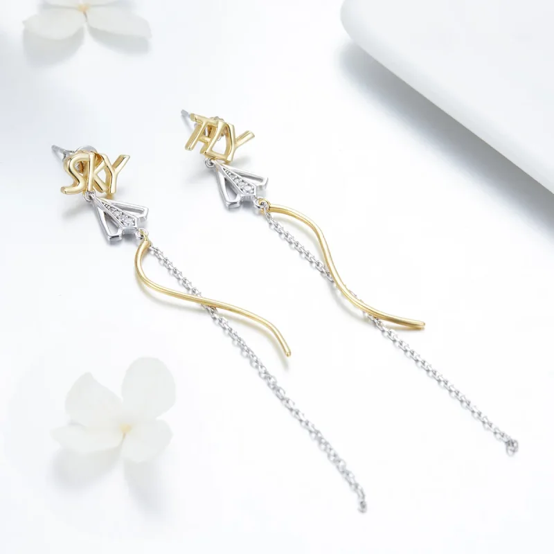 (imagine pentru) Pandora Style Fly to Sky Hanging Earrings - BSE026 - Vizualizare 2