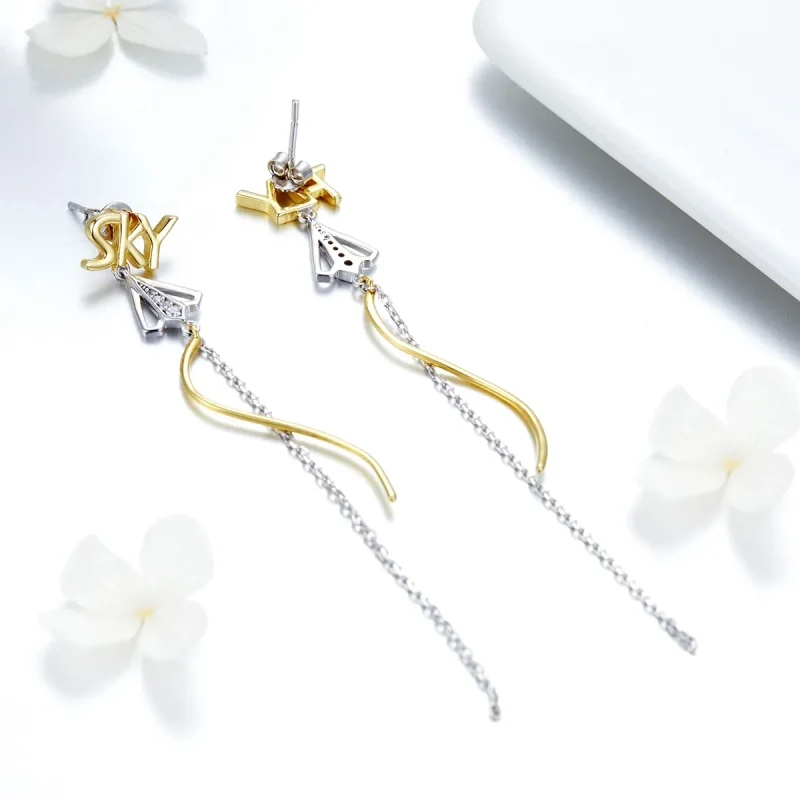 (imagine pentru) Pandora Style Fly to Sky Hanging Earrings - BSE026 - Vizualizare 3