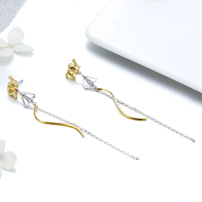 (imagine pentru) Pandora Style Fly to Sky Hanging Earrings - BSE026 - Vizualizare 4