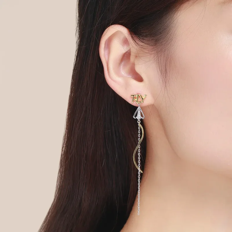 (imagine pentru) Pandora Style Fly to Sky Hanging Earrings - BSE026 - Vizualizare 5