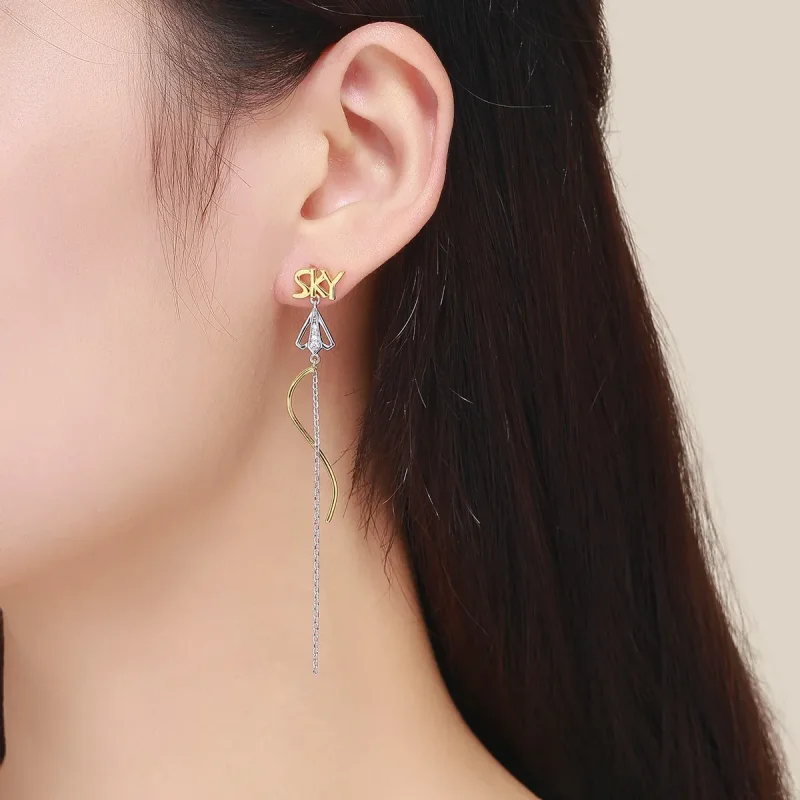 (imagine pentru) Pandora Style Fly to Sky Hanging Earrings - BSE026 - Vizualizare 6