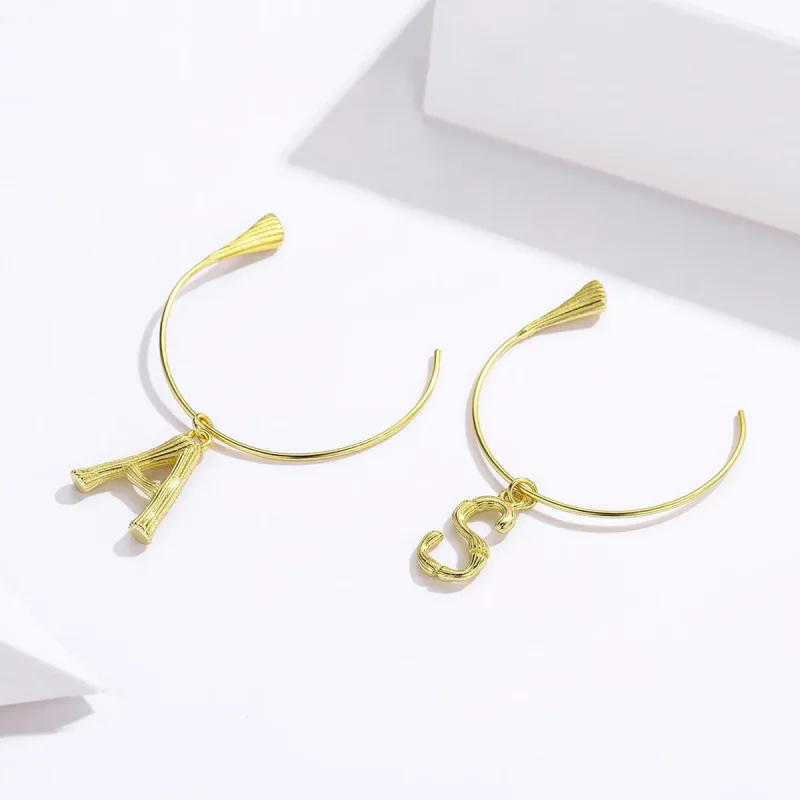 (imagine pentru) Pandora Style Letter A&S Hanging Earrings - SCE704 - Vizualizare 2