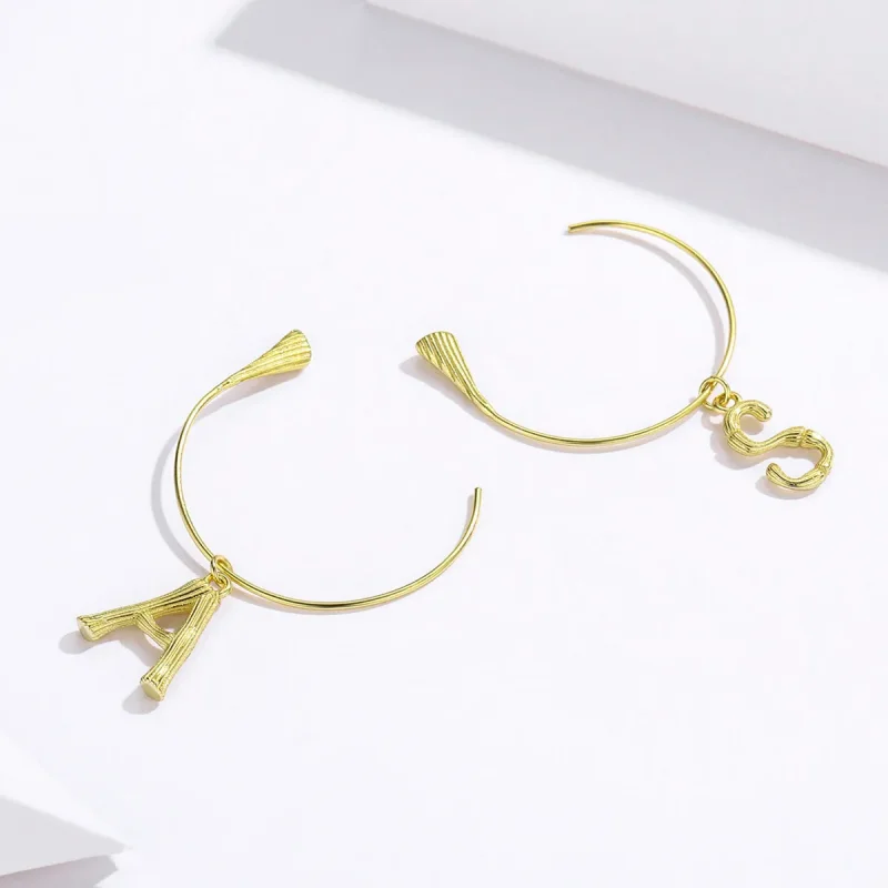 (imagine pentru) Pandora Style Letter A&S Hanging Earrings - SCE704 - Vizualizare 3