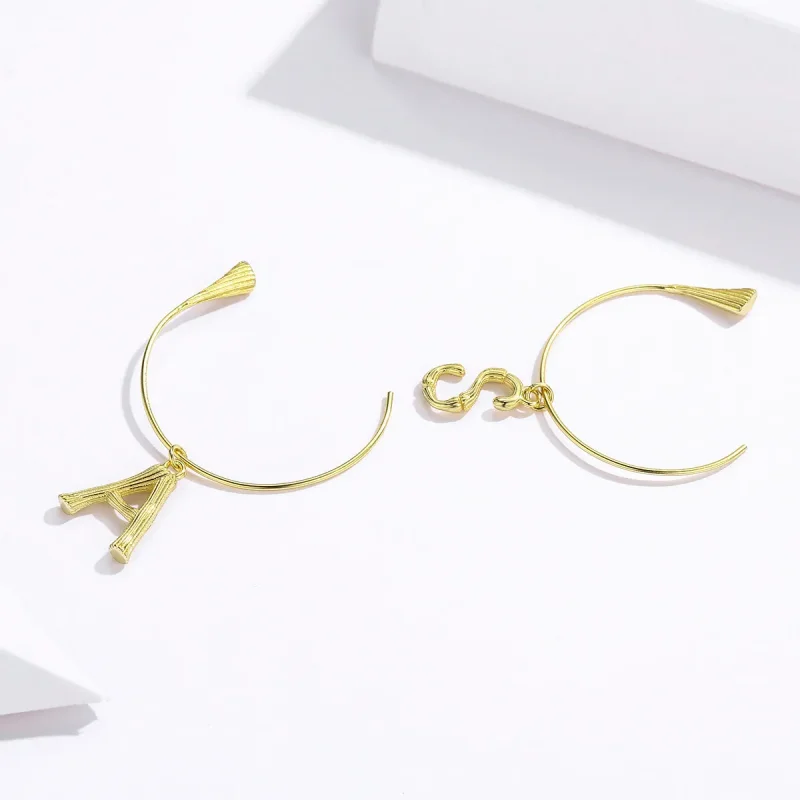 (imagine pentru) Pandora Style Letter A&S Hanging Earrings - SCE704 - Vizualizare 4