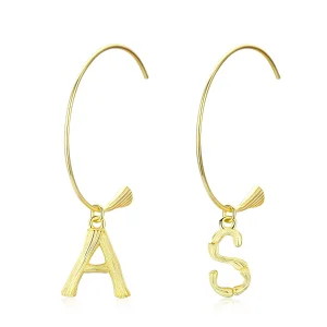 (imagine pentru) Pandora Style Letter A&S Hanging Earrings - SCE704