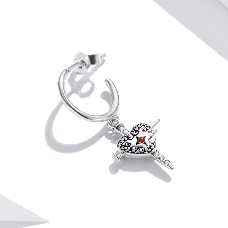 (imagine pentru) Pandora Style Sword of Love Hanging Earrings - SCE1180 - Vizualizare 2