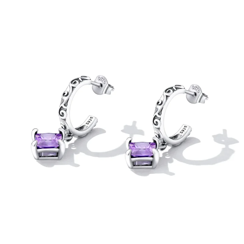 (imagine pentru) Pandora Style Zirconium Pattern Hanging Earrings - SCE1416 - Vizualizare 2