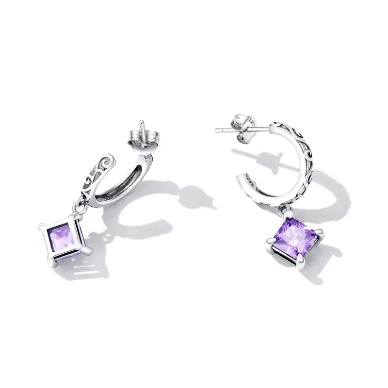 (imagine pentru) Pandora Style Zirconium Pattern Hanging Earrings - SCE1416 - Vizualizare 3
