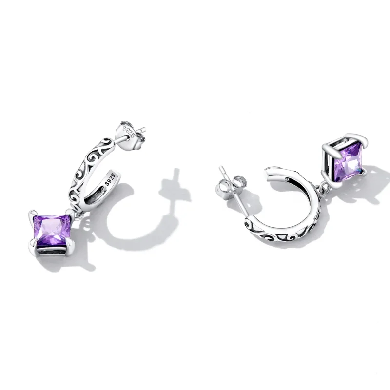 (imagine pentru) Pandora Style Zirconium Pattern Hanging Earrings - SCE1416 - Vizualizare 4