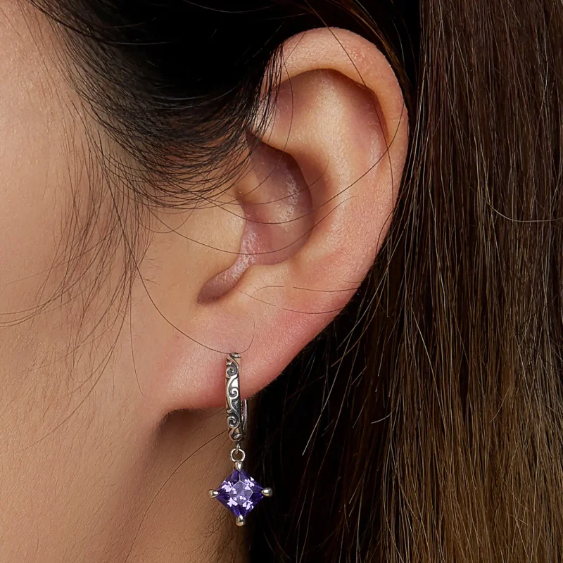 (imagine pentru) Pandora Style Zirconium Pattern Hanging Earrings - SCE1416 - Vizualizare 5