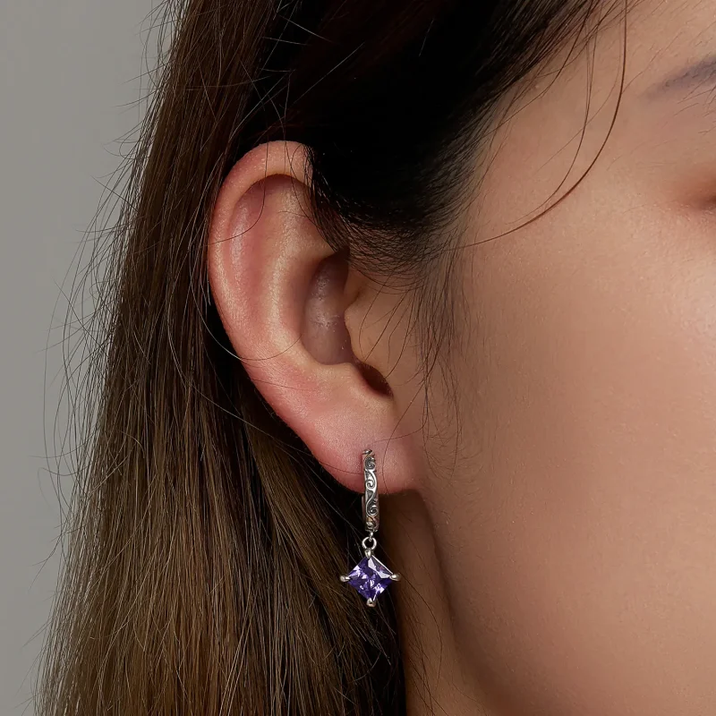 (imagine pentru) Pandora Style Zirconium Pattern Hanging Earrings - SCE1416 - Vizualizare 6