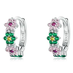 (imagine pentru) Cercei cu cerc cu flori delicate în stil Pandora - SCE1320